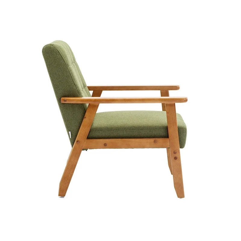 Sillón auxiliar capitoné de 28.74 con estructura de madera maciza