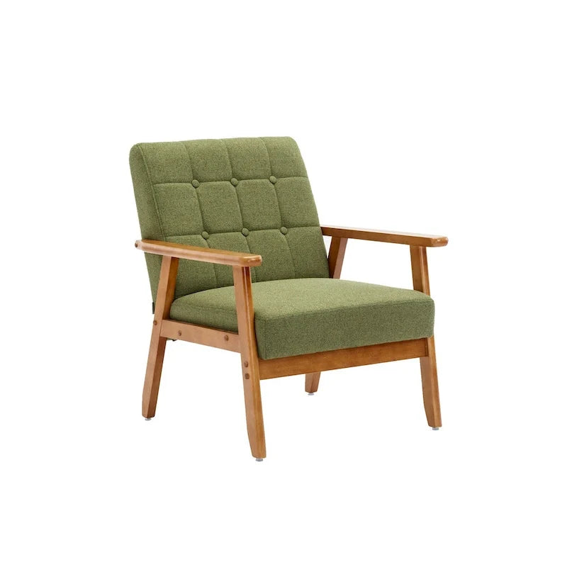 Sillón auxiliar capitoné de 28.74 con estructura de madera maciza