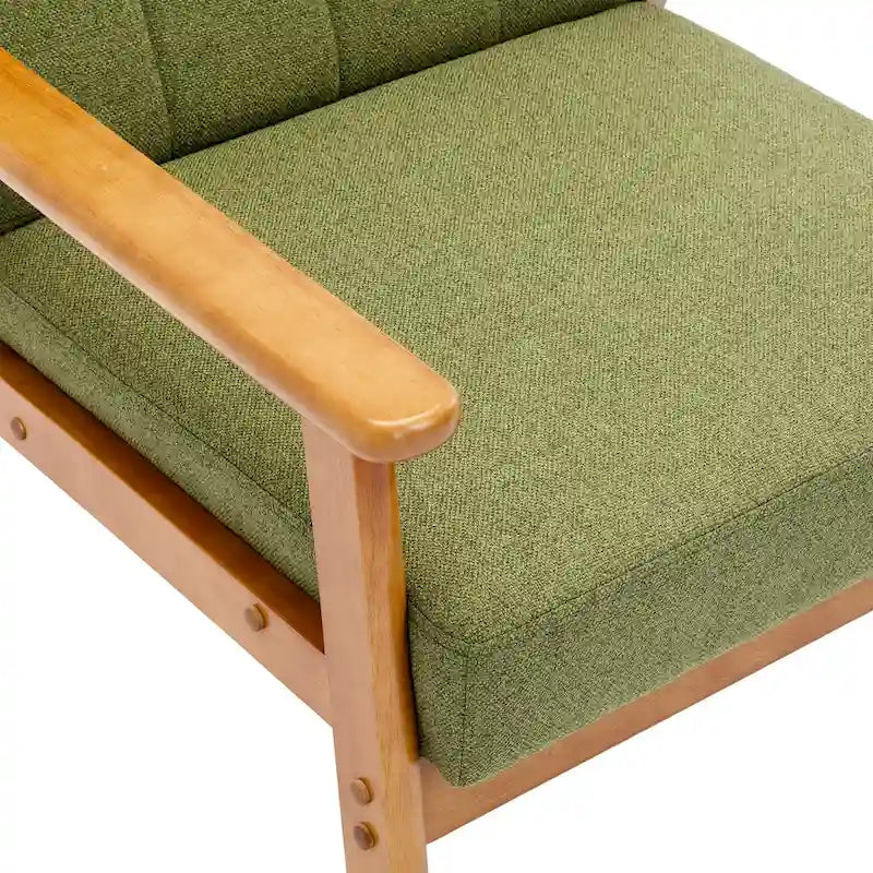 Sillón auxiliar capitoné de 28.74 con estructura de madera maciza