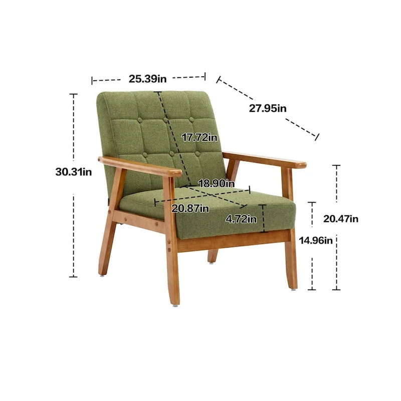 Sillón auxiliar capitoné de 28.74 con estructura de madera maciza