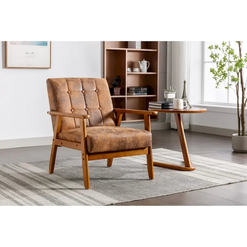 Sillón auxiliar capitoné de 28.74 con estructura de madera maciza
