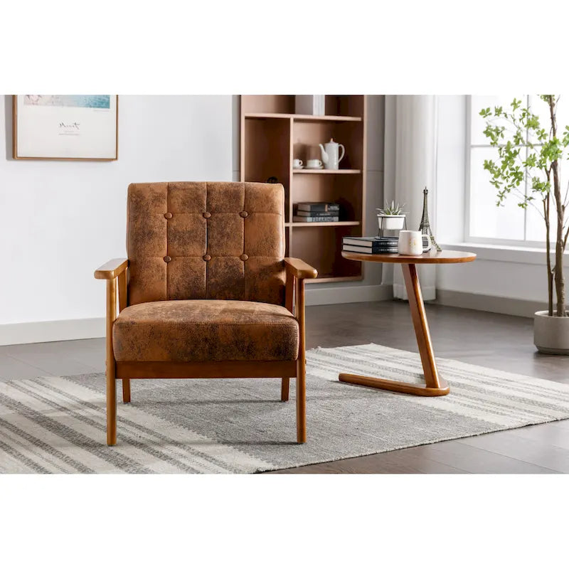Sillón auxiliar capitoné de 28.74 con estructura de madera maciza