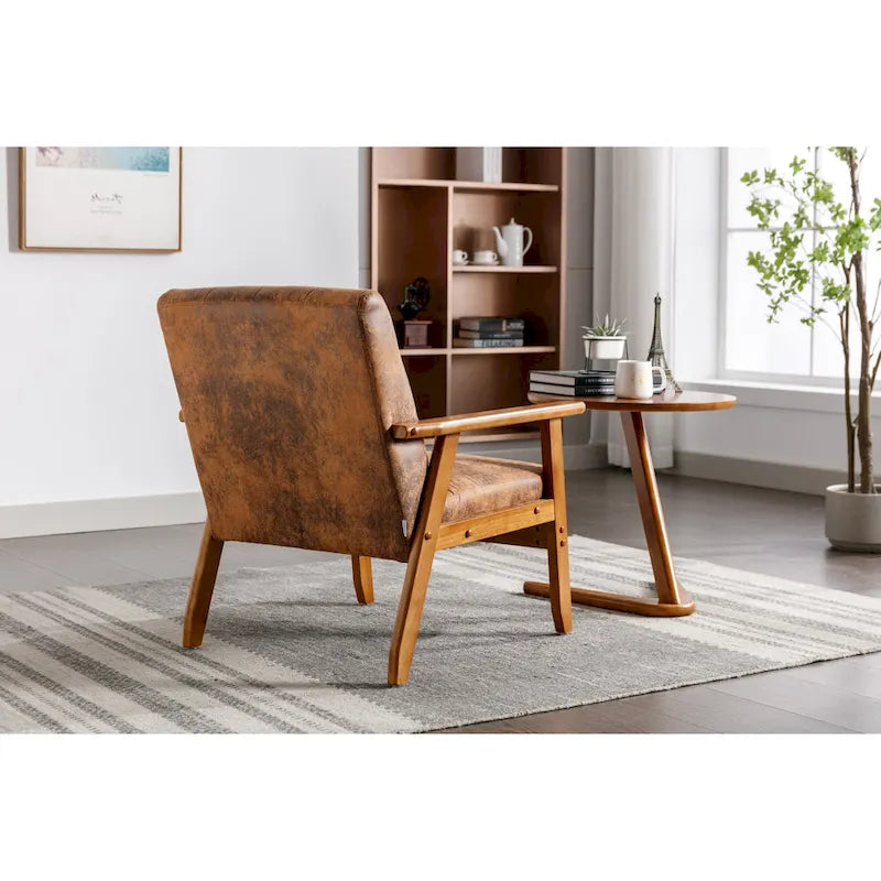 Sillón auxiliar capitoné de 28.74 con estructura de madera maciza