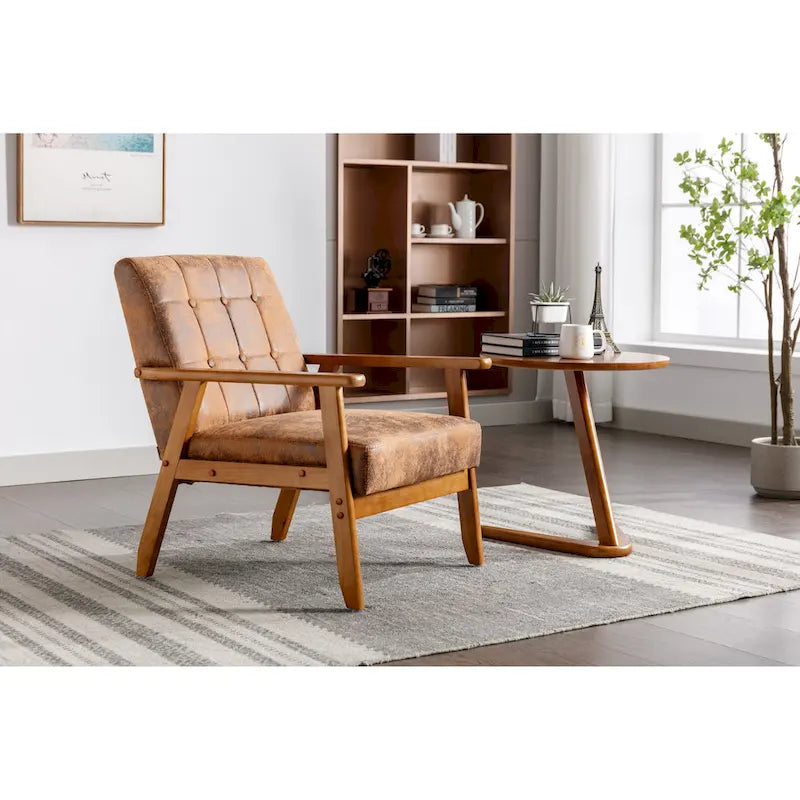 Sillón auxiliar capitoné de 28.74 con estructura de madera maciza