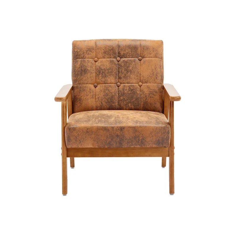 Sillón auxiliar capitoné de 28.74 con estructura de madera maciza