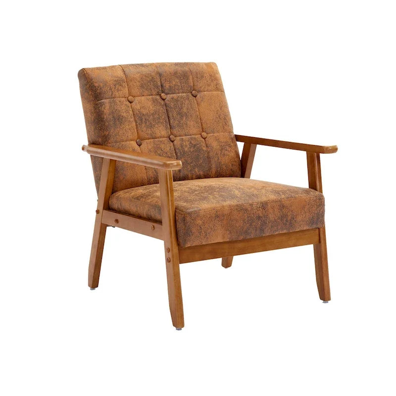Sillón auxiliar capitoné de 28.74 con estructura de madera maciza