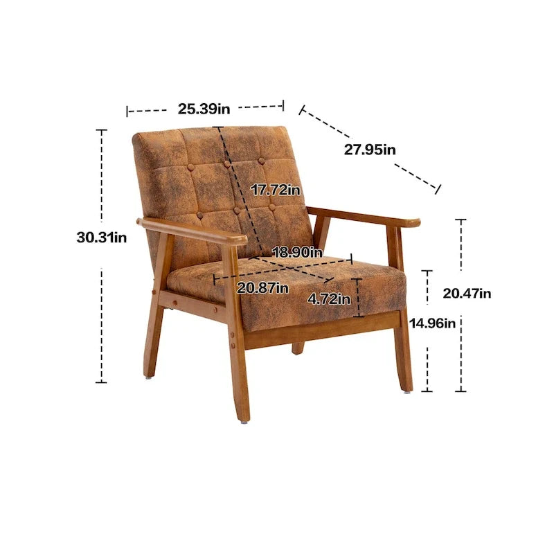 Sillón auxiliar capitoné de 28.74 con estructura de madera maciza