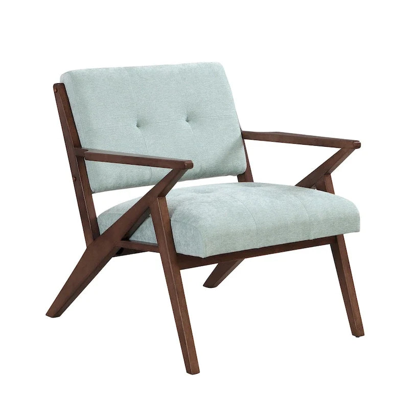 Akzentstuhl im modernen Mid-Century-Stil, 30 Zoll, mit weichen Polstern, angewinkelten Armlehnen und stabilem Massivholzgestell