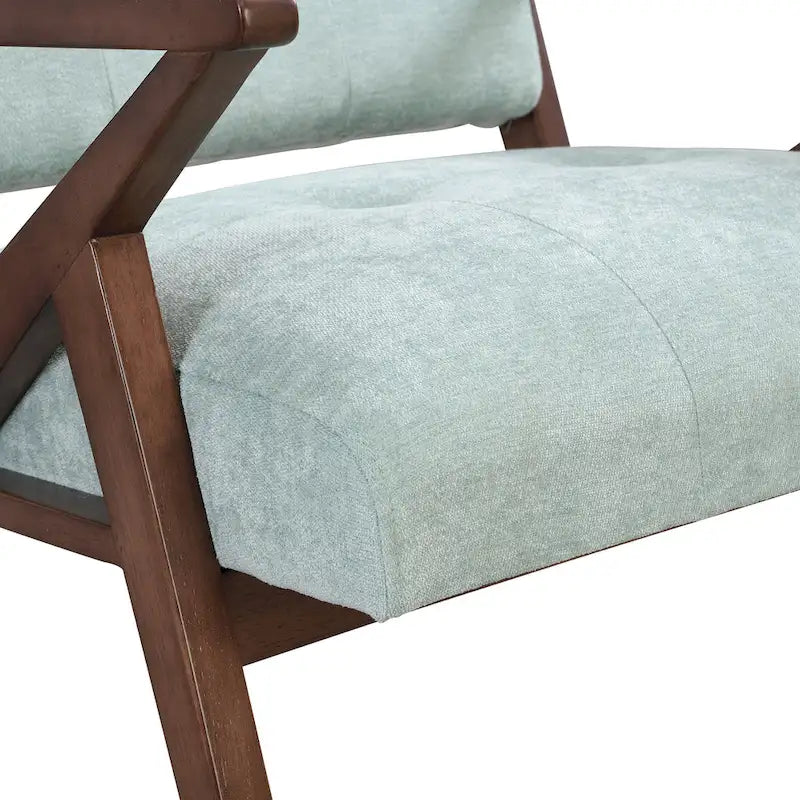 Akzentstuhl im modernen Mid-Century-Stil, 30 Zoll, mit weichen Polstern, angewinkelten Armlehnen und stabilem Massivholzgestell