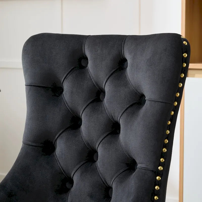Silla de oficina en casa de terciopelo gris con base de metal dorado - silla de escritorio giratoria y ajustable