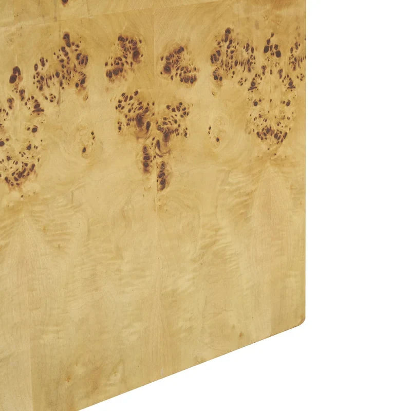 Table d’appoint carrée en bois, en forme de cube, avec motifs de grain de bois - marron