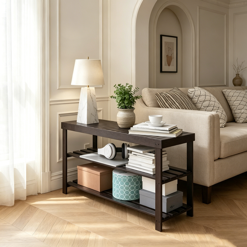 Bamboo Shoe Rack Bench