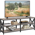 Meuble TV console vintage en bois à 3 niveaux pour téléviseur jusqu'à 70