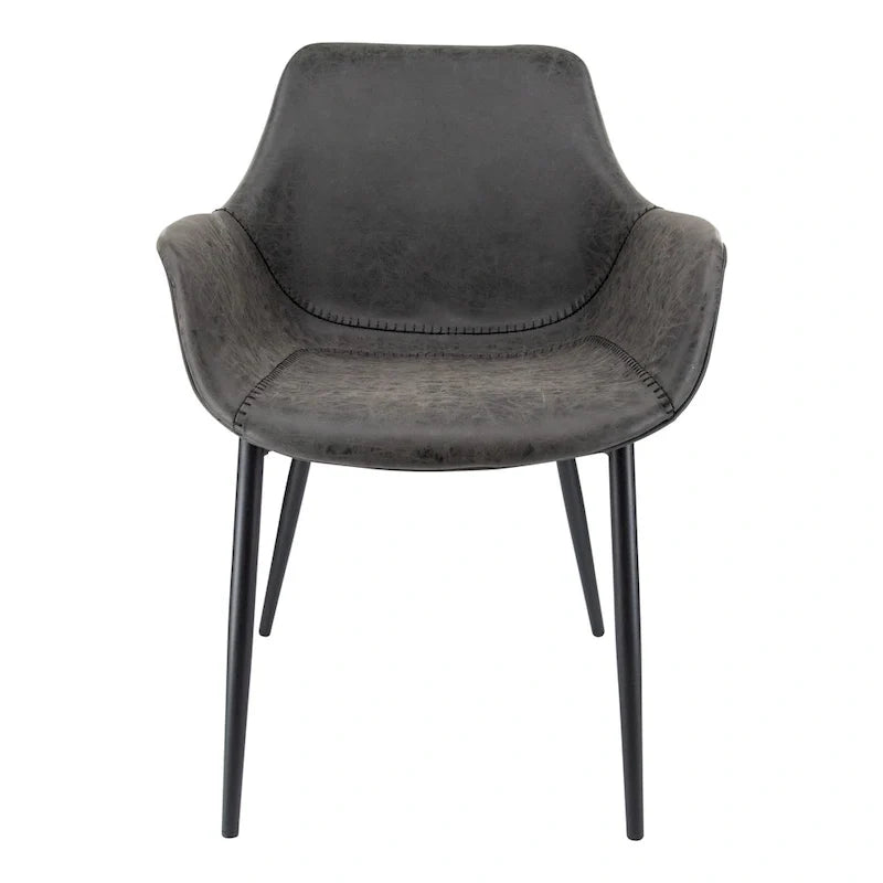 Fauteuil de salle à manger avec pieds en métal - 24.5Dx25.2Wx33H