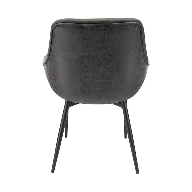 Fauteuil de salle à manger avec pieds en métal - 24.5Dx25.2Wx33H