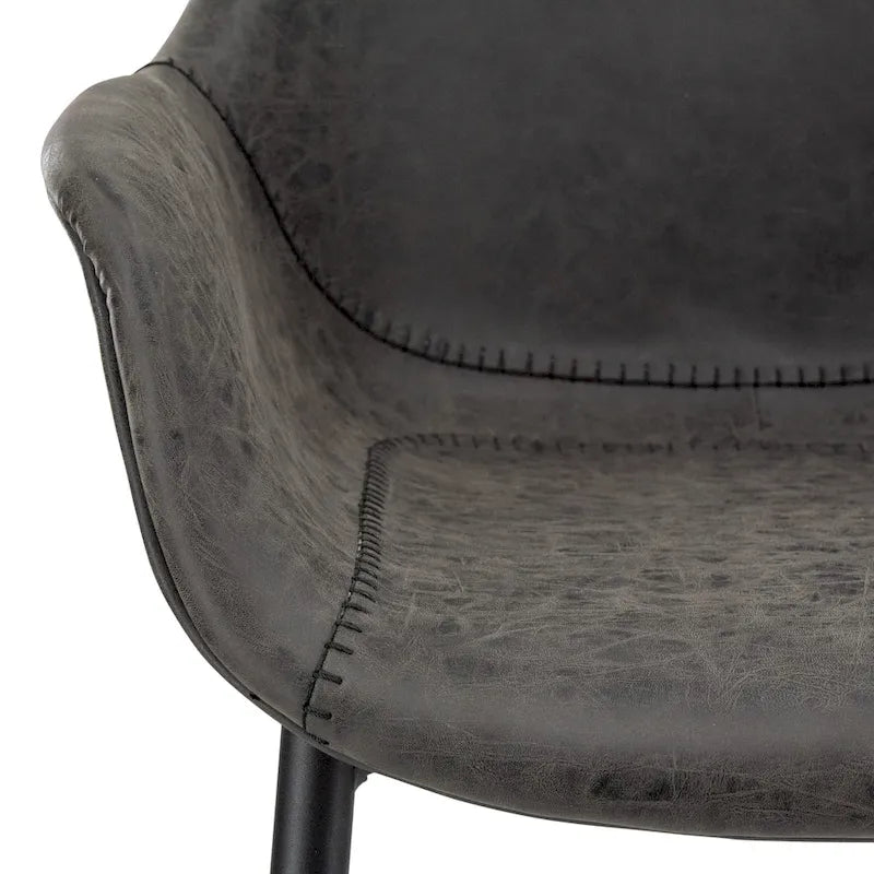 Fauteuil de salle à manger avec pieds en métal - 24.5Dx25.2Wx33H
