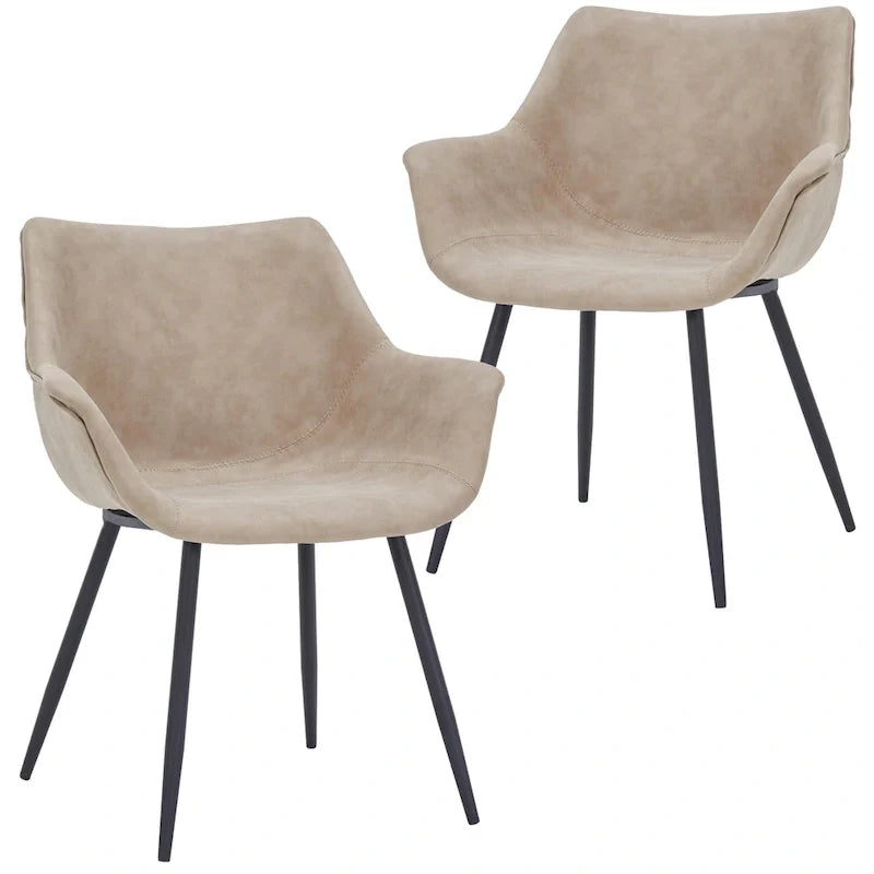 Fauteuil de salle à manger avec pieds en métal - 24.5Dx25.2Wx33H