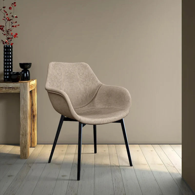 Fauteuil de salle à manger avec pieds en métal - 24.5Dx25.2Wx33H
