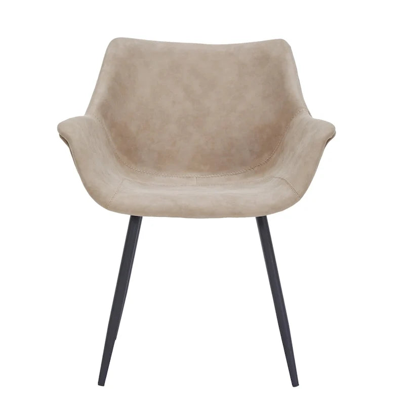 Fauteuil de salle à manger avec pieds en métal - 24.5Dx25.2Wx33H