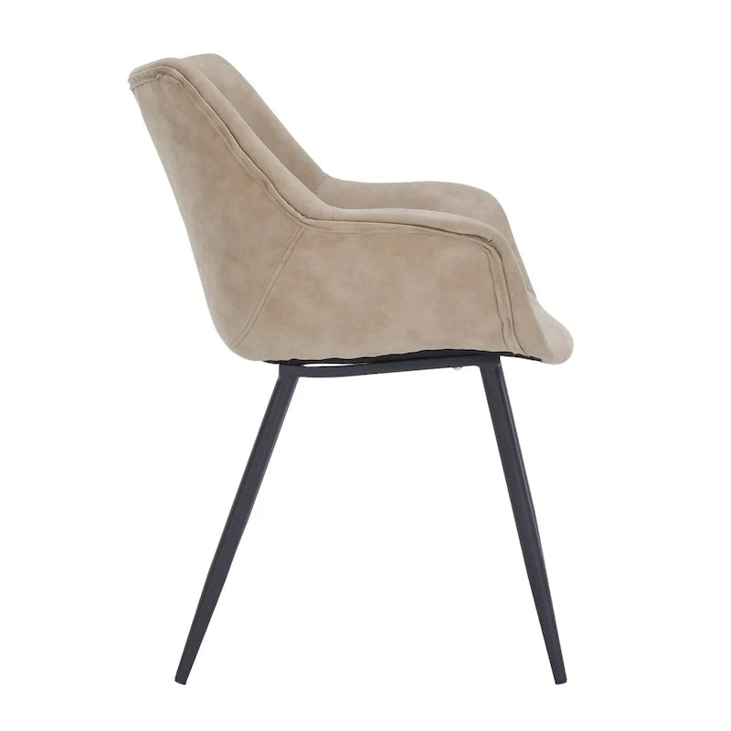 Fauteuil de salle à manger avec pieds en métal - 24.5Dx25.2Wx33H