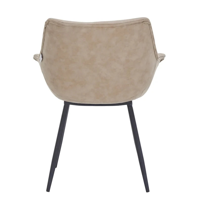 Fauteuil de salle à manger avec pieds en métal - 24.5Dx25.2Wx33H
