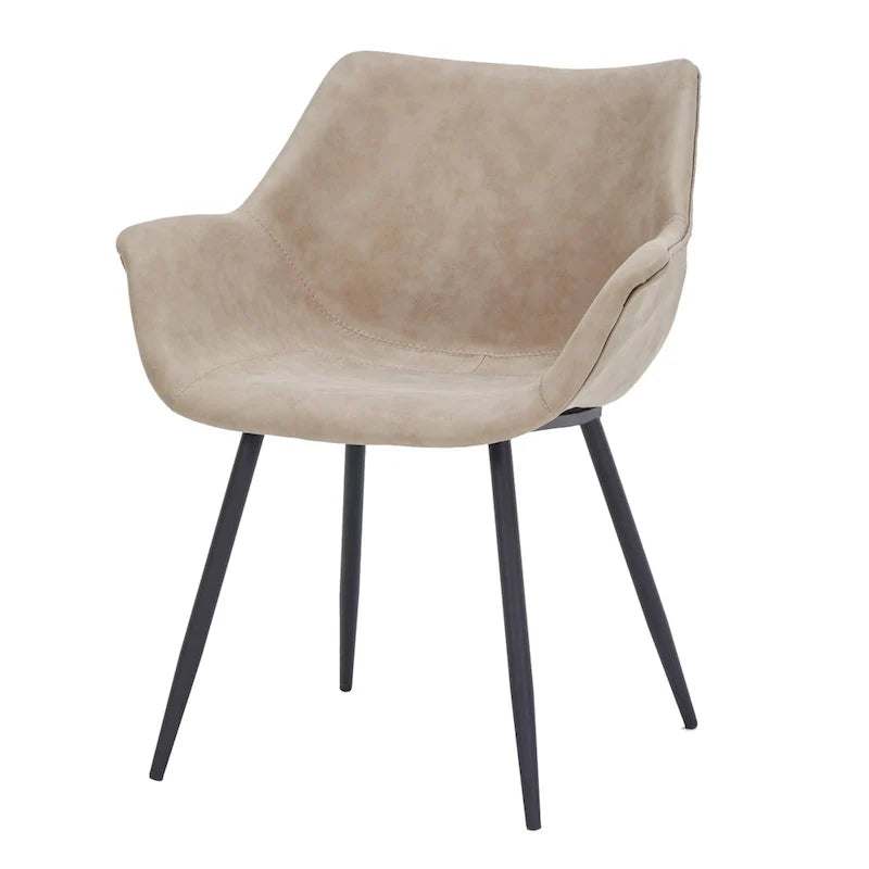 Fauteuil de salle à manger avec pieds en métal - 24.5Dx25.2Wx33H