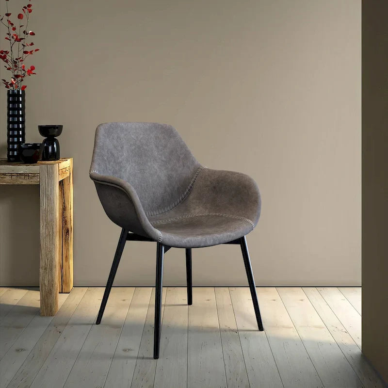 Fauteuil de salle à manger avec pieds en métal - 24.5Dx25.2Wx33H