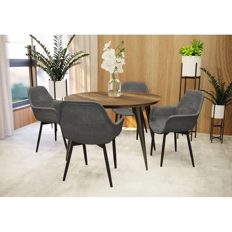 Fauteuil de salle à manger avec pieds en métal - 24.5Dx25.2Wx33H