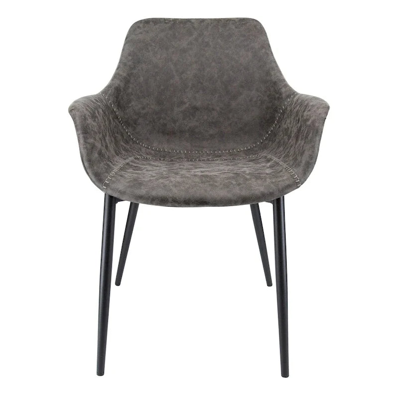 Fauteuil de salle à manger avec pieds en métal - 24.5Dx25.2Wx33H