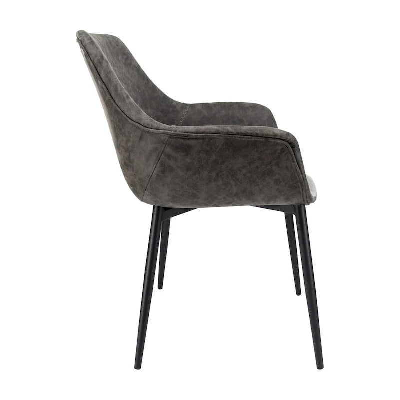 Fauteuil de salle à manger avec pieds en métal - 24.5Dx25.2Wx33H