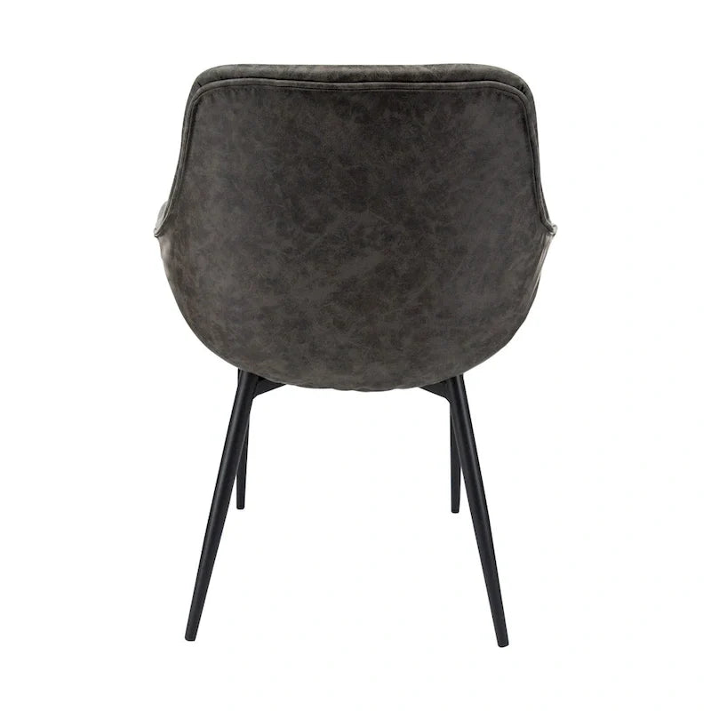 Fauteuil de salle à manger avec pieds en métal - 24.5Dx25.2Wx33H