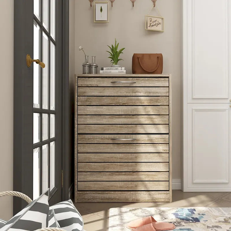 Meuble à chaussures à 2 niveaux, gain de place