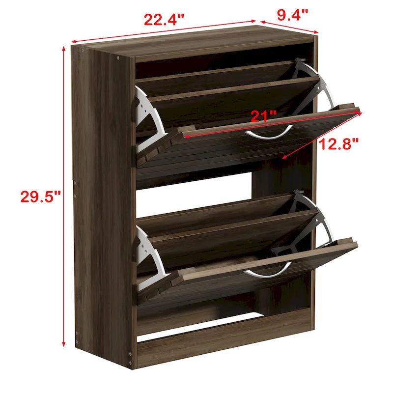 Meuble à chaussures à 2 niveaux, gain de place