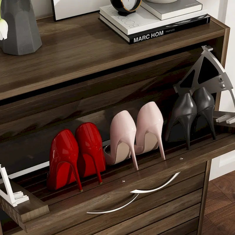 Meuble à chaussures à 2 niveaux, gain de place