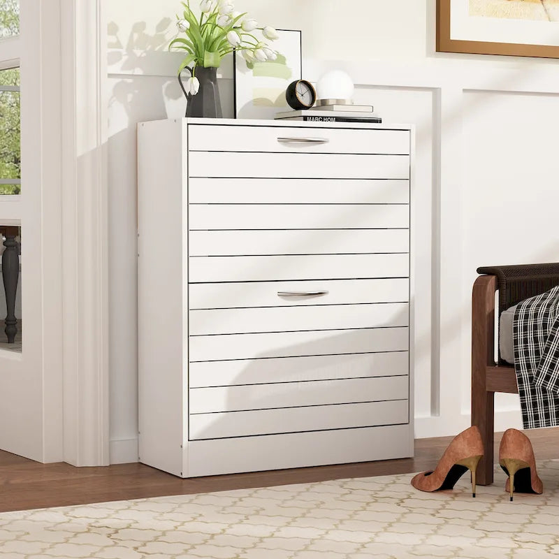 Meuble à chaussures à 2 niveaux, gain de place