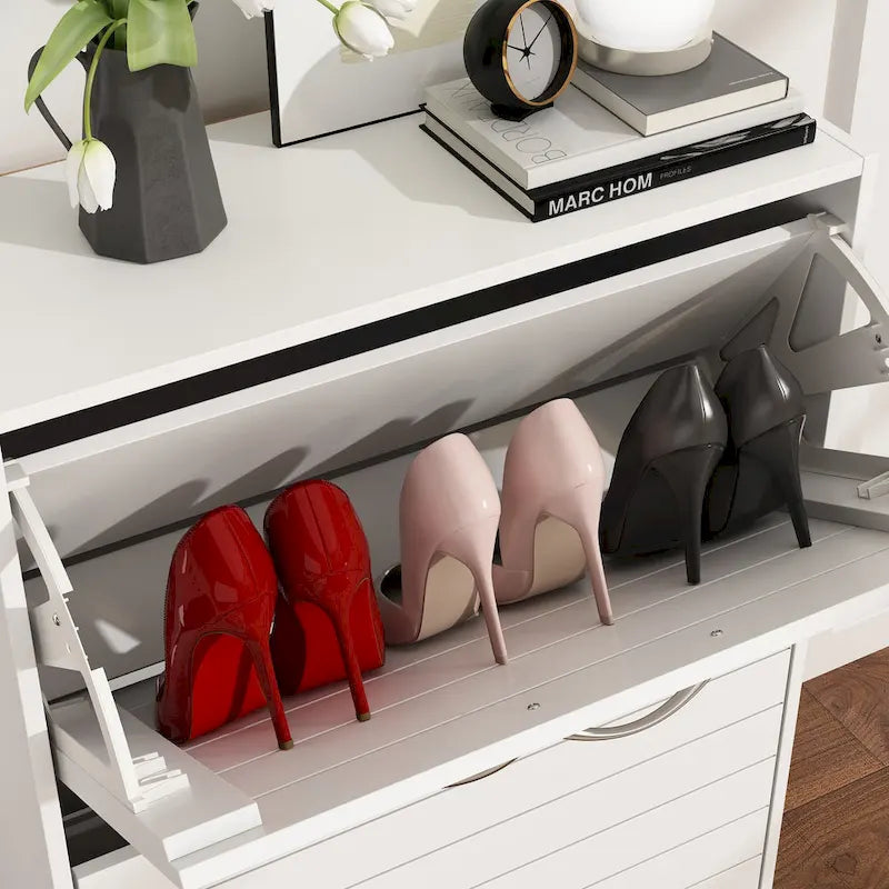 Meuble à chaussures à 2 niveaux, gain de place