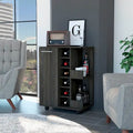 Bar Cart, One Cabinet With Division,Black