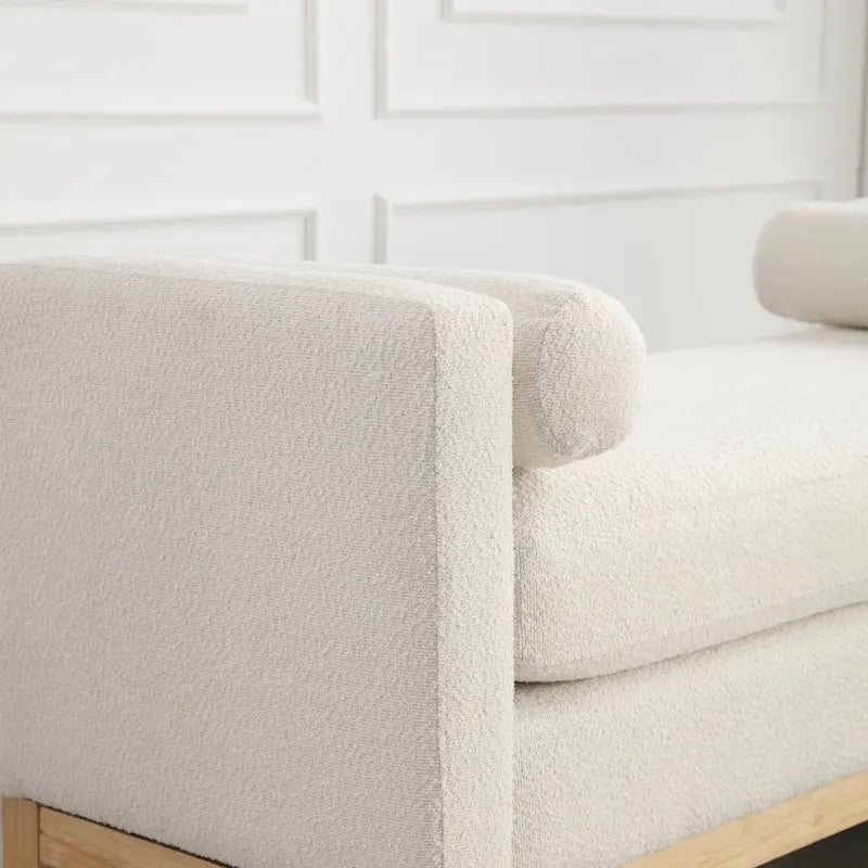 Elegant Upholstered Bench,with Wood Legs