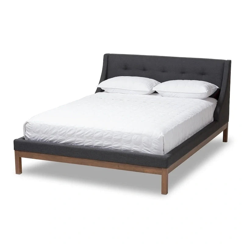 Lit plateforme contemporain en tissu
