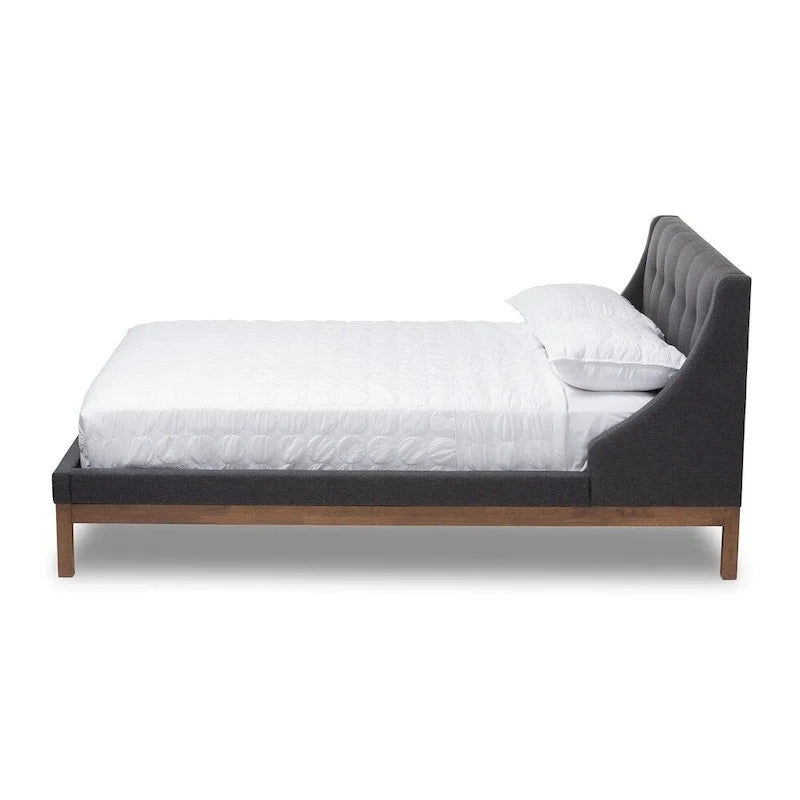 Lit plateforme contemporain en tissu