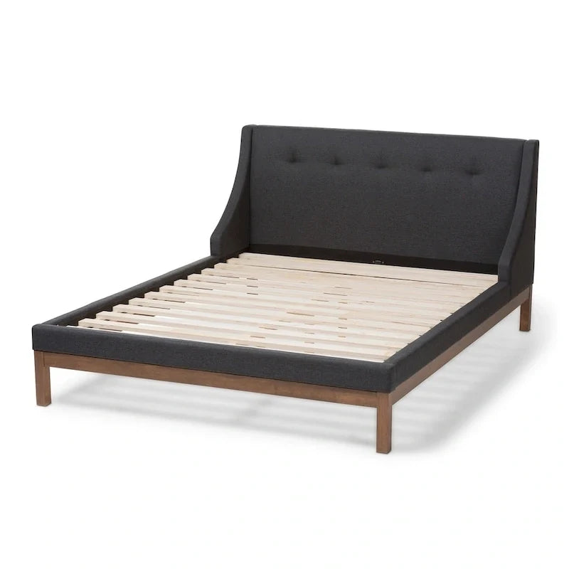 Lit plateforme contemporain en tissu