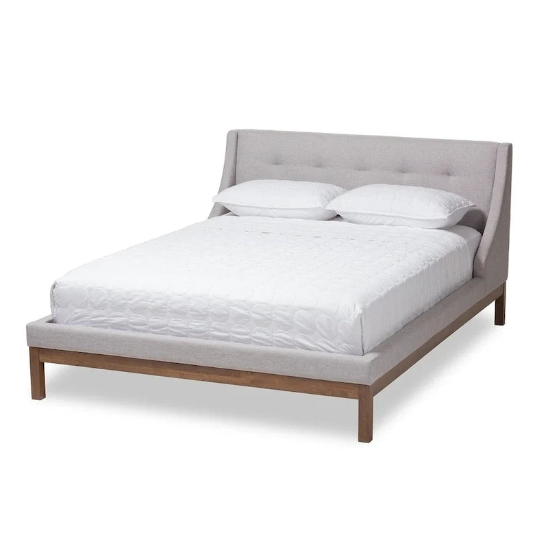 Lit plateforme contemporain en tissu