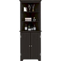 Tall Corner Cabinet, Free Standing Corner Storage Cabinet with Doors and Adjustable Shelves