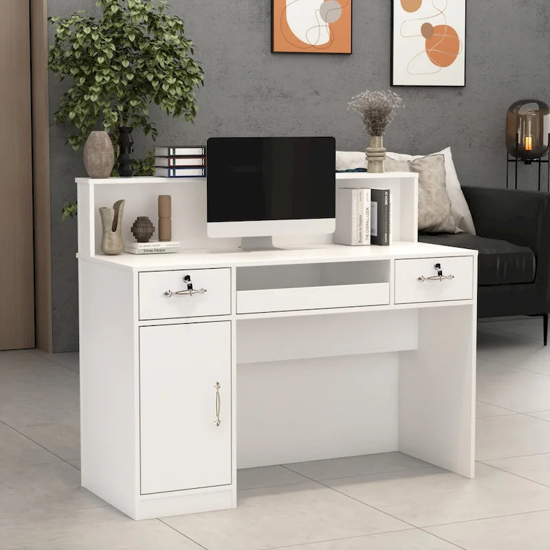 Comptoir d’accueil moderne avec éclairage décoratif