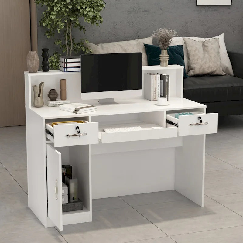 Comptoir d’accueil moderne avec éclairage décoratif