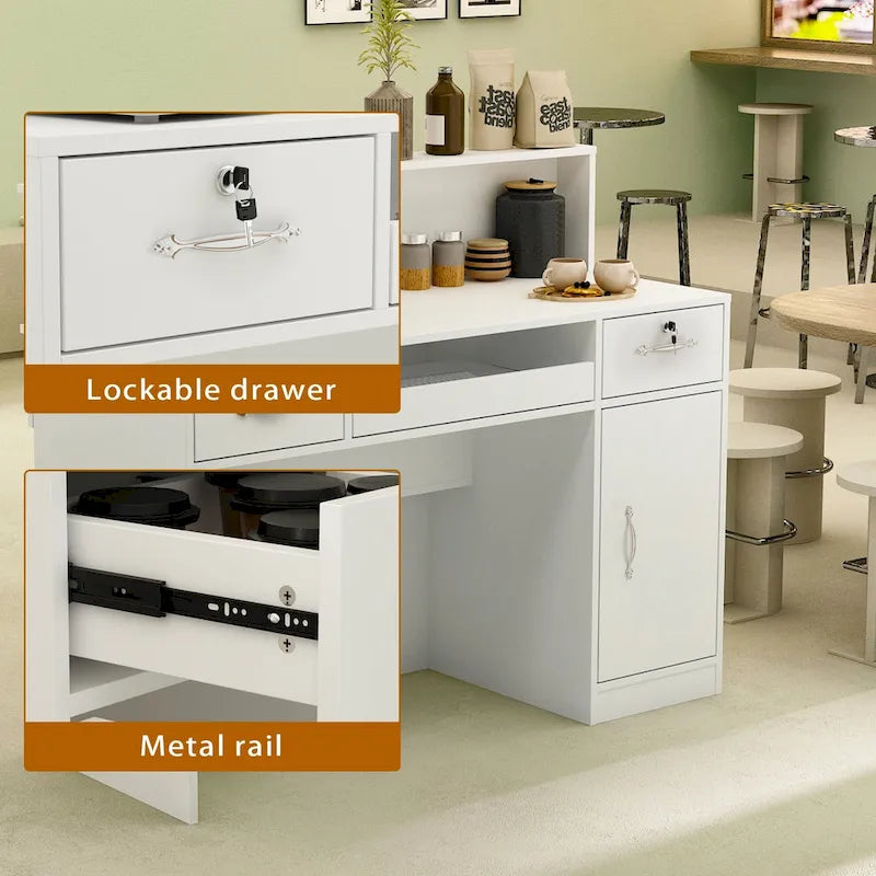 Comptoir d’accueil moderne avec éclairage décoratif