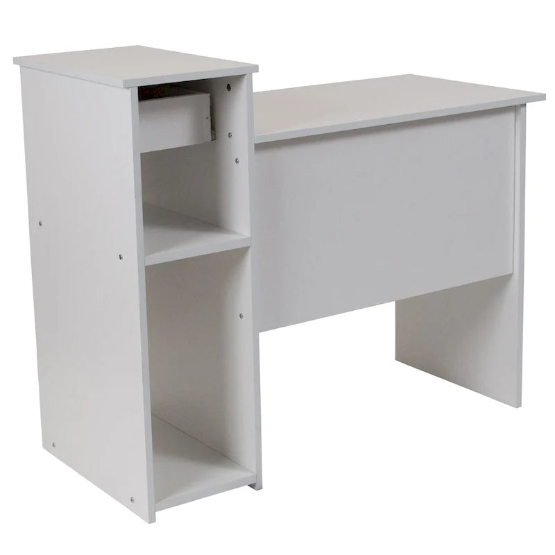 Bureau d'ordinateur avec étagères et tiroir