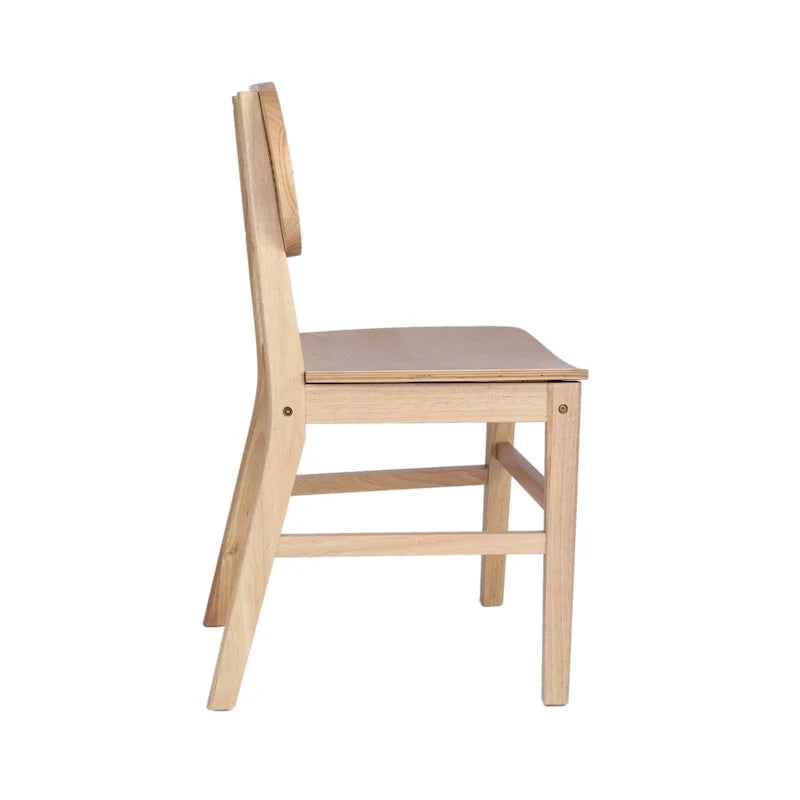 Woven Back Wood Framed Cane Rattan Chairs with Wood Seats