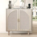 Buffet de rangement d’appoint en rotin avec portes, buffet bahut - 29.53Lx15.75Wx31.5H