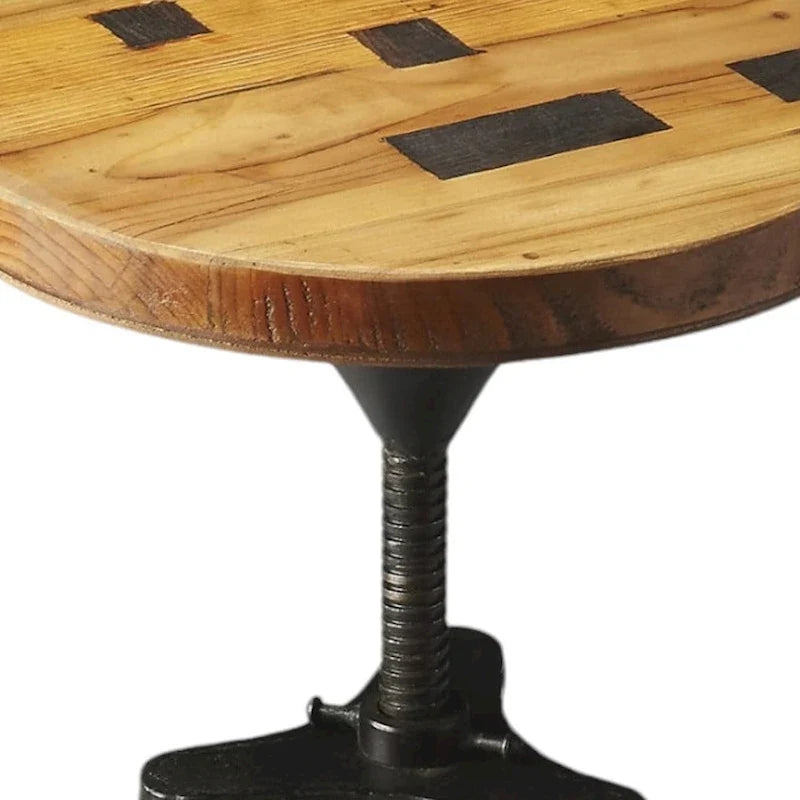 Reclaimed Wood Revolving Bar Stool